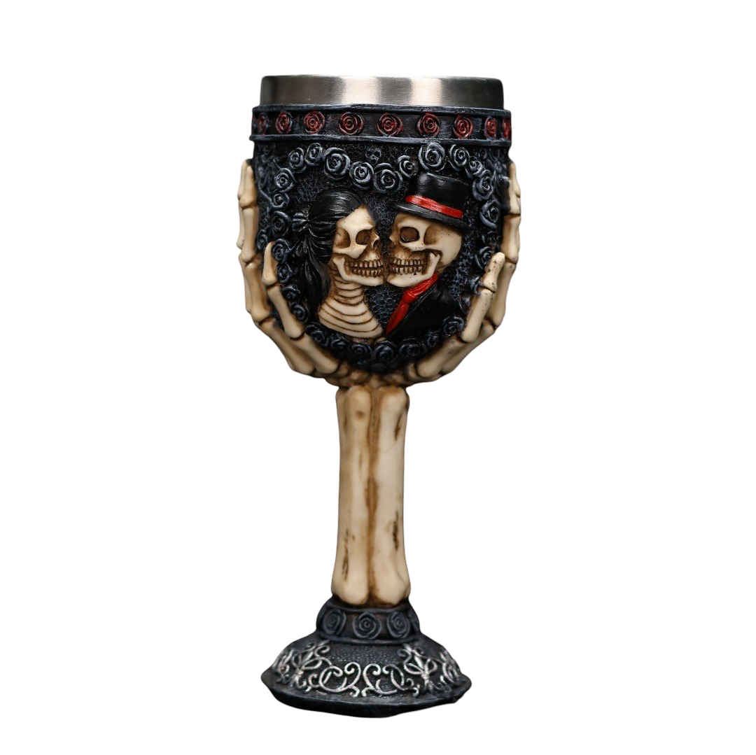 Gothic Skeleton Couple Goblet