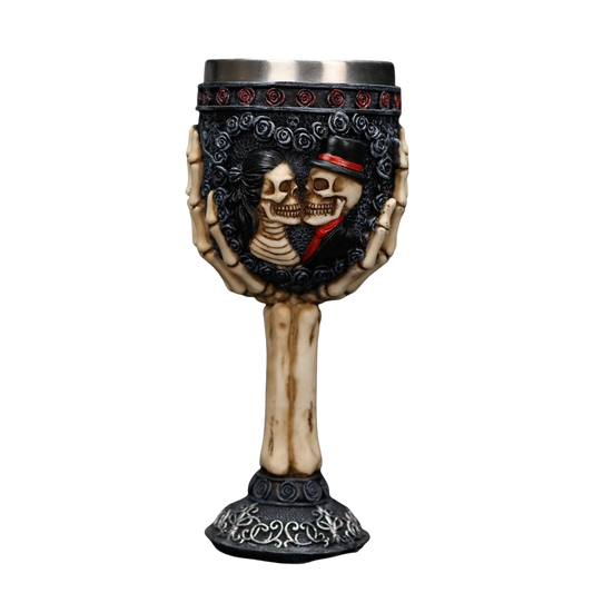 Gothic Skeleton Couple Goblet
